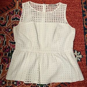 NWOT white Eyelet peplum blouse